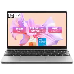 jumper Laptop Computer, 16GB RAM, 640GB Storage, Laptop with Office 365 One Year, Quad Core N95 CPU, 2.4G+5G WiFi, FHD 1920x1080 Display, 38WH Battery, 2 Speakers, Portable 15.6 Inch Laptops.