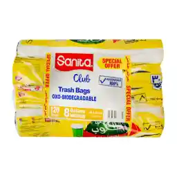 Sanita Club Trash Bags Medium 8 Gallon Size 58 x 50cm 4 x 30 pcs