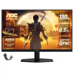 AOC Gaming Monitor 27G42E/11, 27.0", Full HD/1920 x 1080@180Hz, 0.5ms Response Time (MPRT), Fast IPS, HDMI 2.0 x 1/ DP1.4x1, Blue Light Reduction, Flicker Free, Adaptive Sync, HDR10 Compatible, 3 Year