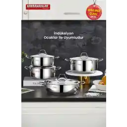 Kahramanlar Yağmur 8 Parça Çelik Tencere Seti