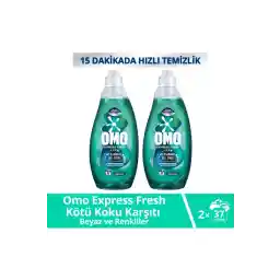 Omo Express Fresh Kötü Koku Karşıtı Beyaz Ve Renkliler Sıvı Çamaşır Deterjanı 1480 ml X2