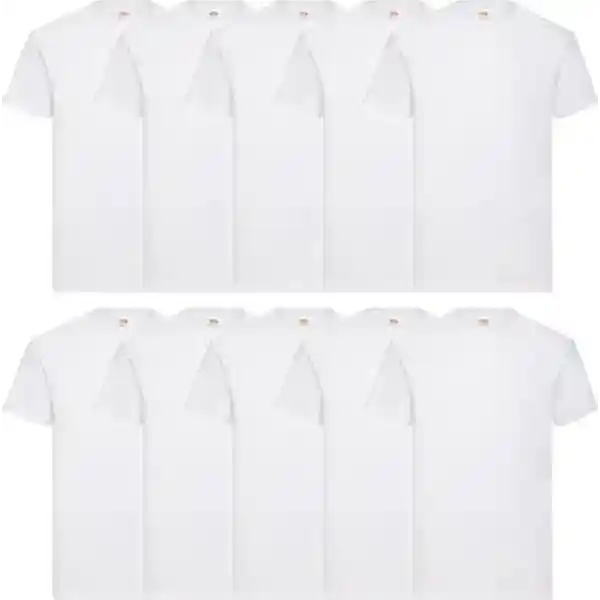 10er Pack Fruit of the Loom Valueweight T-Shirt Farbe: weiß Größe: XL
