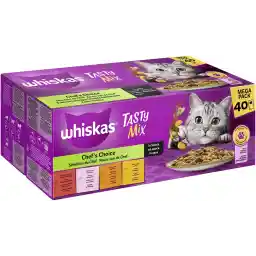 Whiskas Whit Tasty Mix 1+ naar keuze van de chef in saus (40X85G)