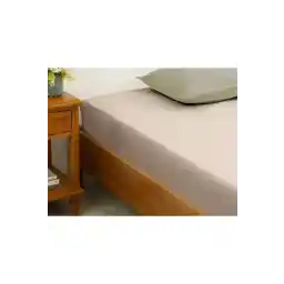 English Home Double Plain Cotton Sheet - 200X220 Cm, Coffee Foam