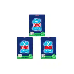 Omo مسحوق غسيل أوتوماتيكي، فعال، إزالة البقع حتى 100% في غسلة واحدة، 3 كجم × 3