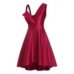 Uneven Cold Shoulder Asymmetric Party Dress Surplice Plunge High Waist Formal Dress