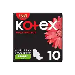 Kotex Maxi Protect Thick Pads, Super Size Sanitary Pads, 10 Sanitary Pads