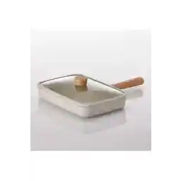 NEOFLAM Fika Rectangular 29 cm Beige Pan with Glass Lid