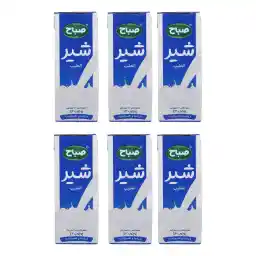 شیر پرچرب صباح - 200 میلی لیتر بسته 6 عددی