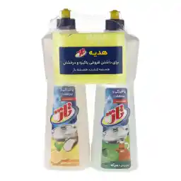 مايع ظرفشويی تاژ مدل لیمو و جوش شيرين و سرکه وزن 1000 گرم به همراه اسکاج