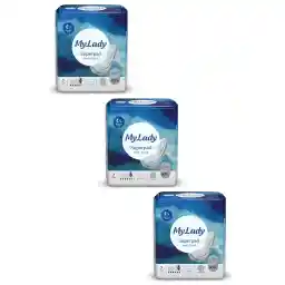 مجموعه 3 عددی نوار بهداشتی شب مای لیدی مدل سوپرپد، سایز XXL با ضخامت متوسط، لایه رویی مشبک با جذب خیلی زیاد، بسته 7 عددی، ضد حساسیت، دارای خنثی کننده بو، دارای کانال‌های محافظ جلو و عقب و پشت پهن‌تر