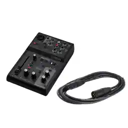 Yamaha AG03MK2 B MC Live Streaming Mixer 3m Microphone Cable Set, 3 Channels, Black