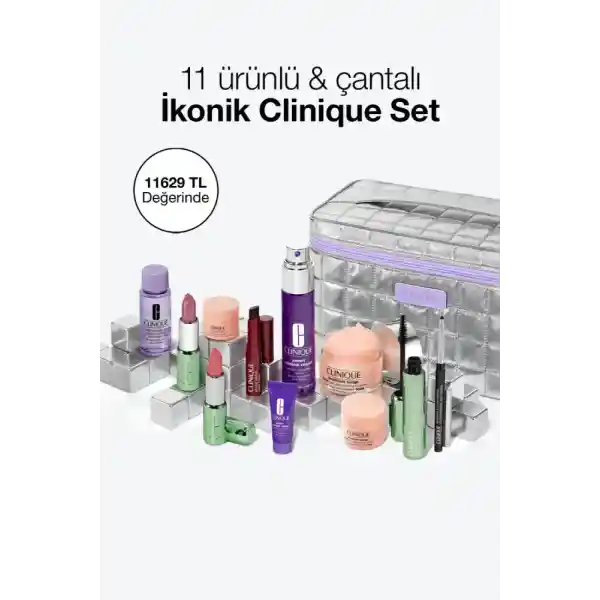 Clinique İkonik Clinique Yılbaşı Seti - 11 Adet Ürün + Çanta