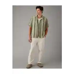 American Eagle AE Striped Buttoned Poolside Shirt