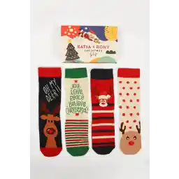Katia & Bony Unisex 4'lü Paket Yılbaşı Kutulu Soket Çorap