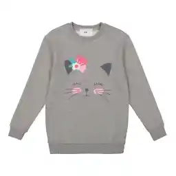 سویشرت دخترانه رینگ مدل BKK01177 رنگ طوسی