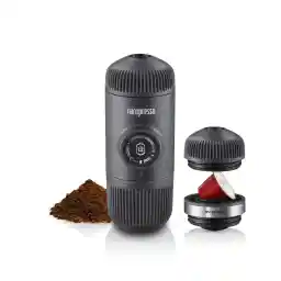 Wacaco Nanopresso Portable Espresso Maker Bundled with NS Adapter, Upgrade Version of Minipresso, 18 Bar Pressure, Compact Travel Coffee Maker, Manually Operated, Coffee Drinks on the Go