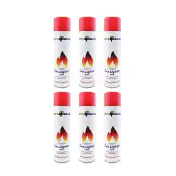 گاز فندک دوپلی کالر مدل REFILL حجم 300 میلی لیتر مجموعه 6 عددی