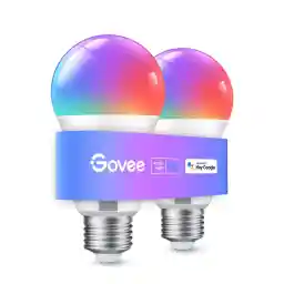 Govee Smart Light Bulb E27, WLAN LED Lamp RGBWW Dimmable with 16 Million DIY Colours, 800LM, 54 Scenes, Smart Home Alexa Accessories, Voice Control Works with Alexa, Google Assistant, Pack of 2