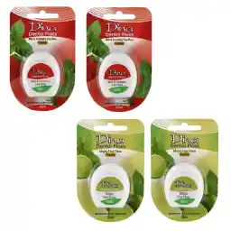 نخ دندان دینا مدل موهیتو و توت فرنگی مجموعه 4 عددی