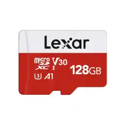 Lexar Micro SD Card 128 GB, Micro SD Memory Card with SD Adapter, Up to 100 MB/s Read Speed, UHS-I, U3, A1, V30, C10, 4K UHD microSDXC Memory Card
