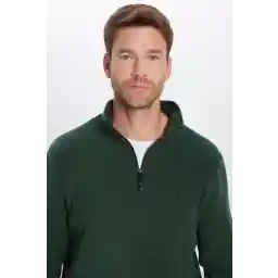 Tudors Unisex Standart Fit Rahat Kesim Tüylenme Yapmayan Soğuk Geçirmez Dik Yaka Haki Polar Sweatshirt