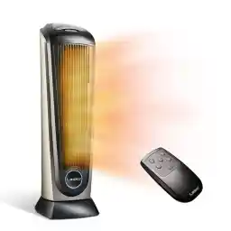 Lasko 1500W Ceramic Tower Space Heater with Remote, Thermostat, Timer & Widespread Oscillation, Portable Electric Heater for Indoor Use, Bedroom & Living Room, 751320