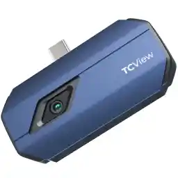 TOPDON TC001 Warmtebeeldcamera, 512x384 TISR-resolutie met secundaire analyse, <40mK warmtegevoeligheid, 25Hz, bereik -20 tot 550 °C, 0,1 °C nauwkeurig, voor Android telefoon/tablet/Windows laptop