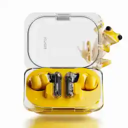 Nothing Ear (a) wireless oordopjes met Actieve ruisonderdrukking, Algoritme voor basversterking en Tot wel 42,5 uur luistertijd - Geel