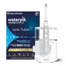 Waterpik Sonic-Fusion 2.0 Professional Flossing Electric Toothbrush with Water Flosser Combo In One, White SF-04, Packaging May Vary