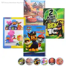 دفتر 50 برگ خط دار طلقی طرح کارتونی پسرانه