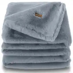 UGG Plush Faux Fur Throw Blanket Reversible Medium Weight Luxury Soft Throw Blankets for Bed or Chair, Hypoallergenic, Machine Washable, Home Decor, 50-inch x 70-inch, Chambray Blue Grey (Euphoria)