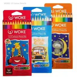 مداد رنگی 12 رنگ WOKE جعبه مقوایی