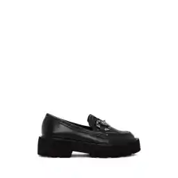 Derimod Kadın Siyah Toka Detaylı Maskülen Loafer 24WFE400118