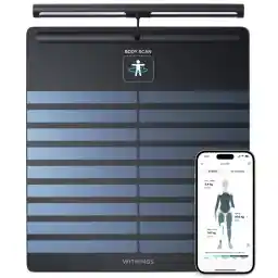 WITHINGS Smart Scales for Body Weight, FSA or HSA Eligible, Body Analysis, Fat Content, Muscle Mass, Bone Density, Visceral Fat, Bathroom Scale, BMI Scales Digital Weight and Body Fat, Bluetooth, WiFi