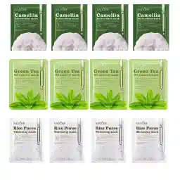 ماسک صورت سادور مدل چای سبز ، کاملیا و برنج وزن 25 گرم بسته 12 عددی