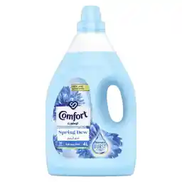 COMFORT Fabric Softener, Spring Dew, with freshness-burst technology for longer lasting fragrance & soft clothes, 4L
