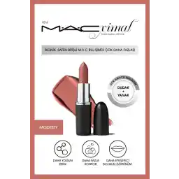 Mac MACximal Sleek Satin Lipstick İkonik Saten Bitişli Ruj-MODESTY 3.5GM