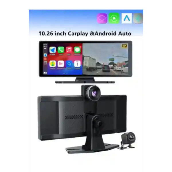 Teknoloji Gelsin Carplay Apple Android Uyumlu 10.2 İnç Büyük Ekran Tak Çalıştır 4K Ön/Arka Çift Kameralı Araç Ekranı