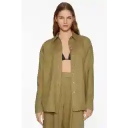 Oysho %100 keten uzun kollu gömlek