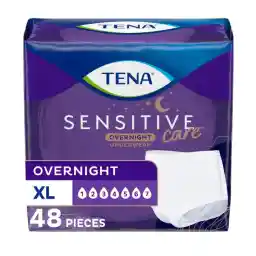 TENA Sensitive Care Overnight Incontinence Underwear for Women, XXLarge, 48 Count (New Sizing)