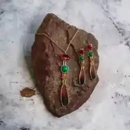 نیم ست زنانه استیل نگین دار مدل SH5001