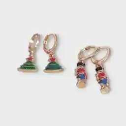 گوشواره زنانه کریسمسی آی ام مدل TE1080 مجموعه 2 عددی