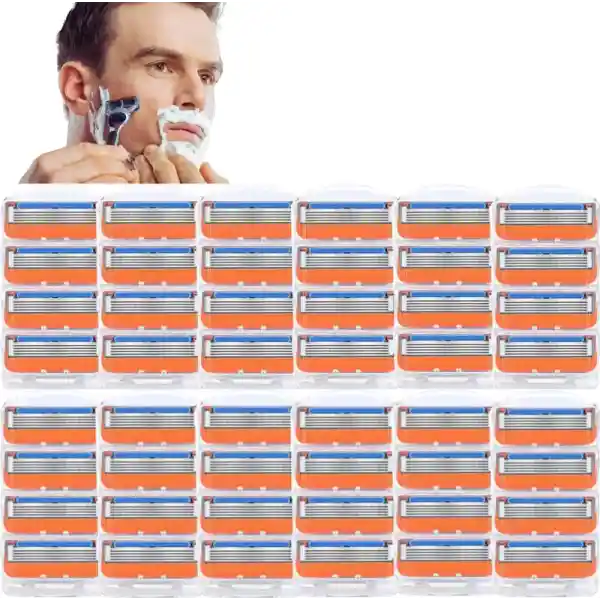 Rasierklingen Für Gillette Fusion 5 Orange Fünfschichtklinge, 48-tlg., Nagelneue Scherköpfe, Rasierklingen-Nachfüllpackung mit 48 Stück