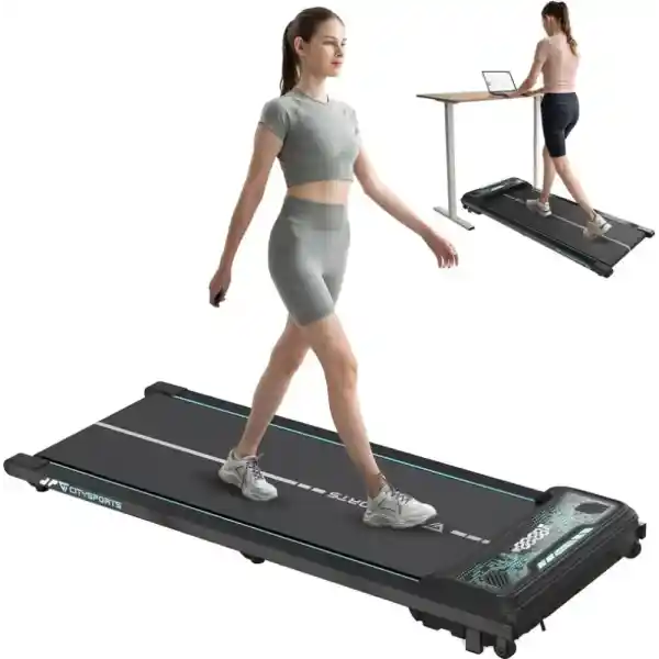 Laufbander Walking Laufband für zuhause & im Büro - Walking Pad bis 6 km/h (leiser Motor), ideal als Desk Laufband am Schreibtisch, Joggen möglich