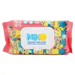 دستمال مرطوب کودک حاوی کالاندولا صورتی درب دار 50 برگ نینو