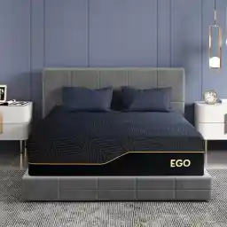EGOHOME 14 Inch King Size Memory Foam Mattress for Back Pain, Cooling Copper Gel Bed in a Box, Foam Made in USA, CertiPUR-US Certified, Therapeutic Medium Firm, 76x80x14 Black