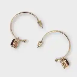 گوشواره زنانه نگین دار حلقه ای مدل TE1050