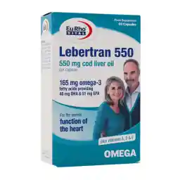 کپسول امگا 3 مدل Lebertran 550 بسته 60 عددی | یوروویتال