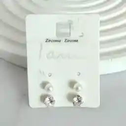 گوشواره زنانه مینیاتوری آی ام مدل TE1072 مجموعه 2 عددی